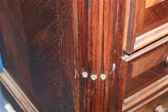 A 19th century French rosewood breakfront commode stamped Grohe, Paris W.147cm